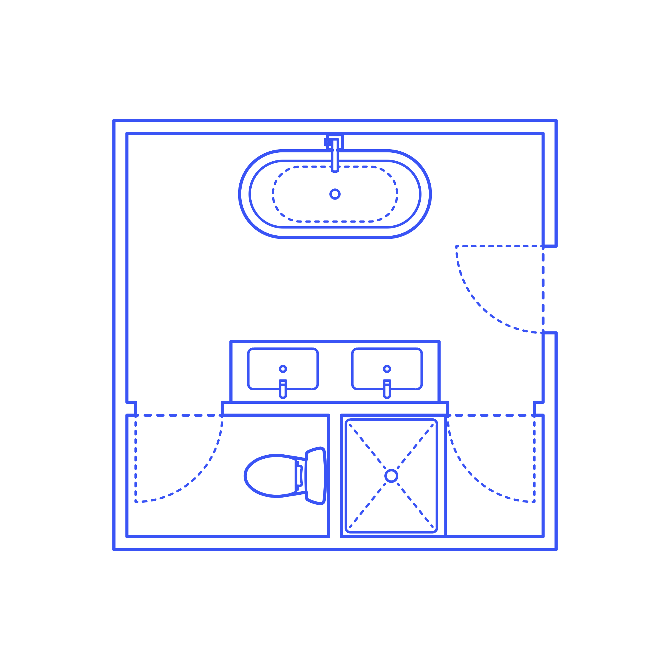 Layouts Bathrooms Primary Split Luxury H Shape Simple Line Art Svg Vector Free Vectors